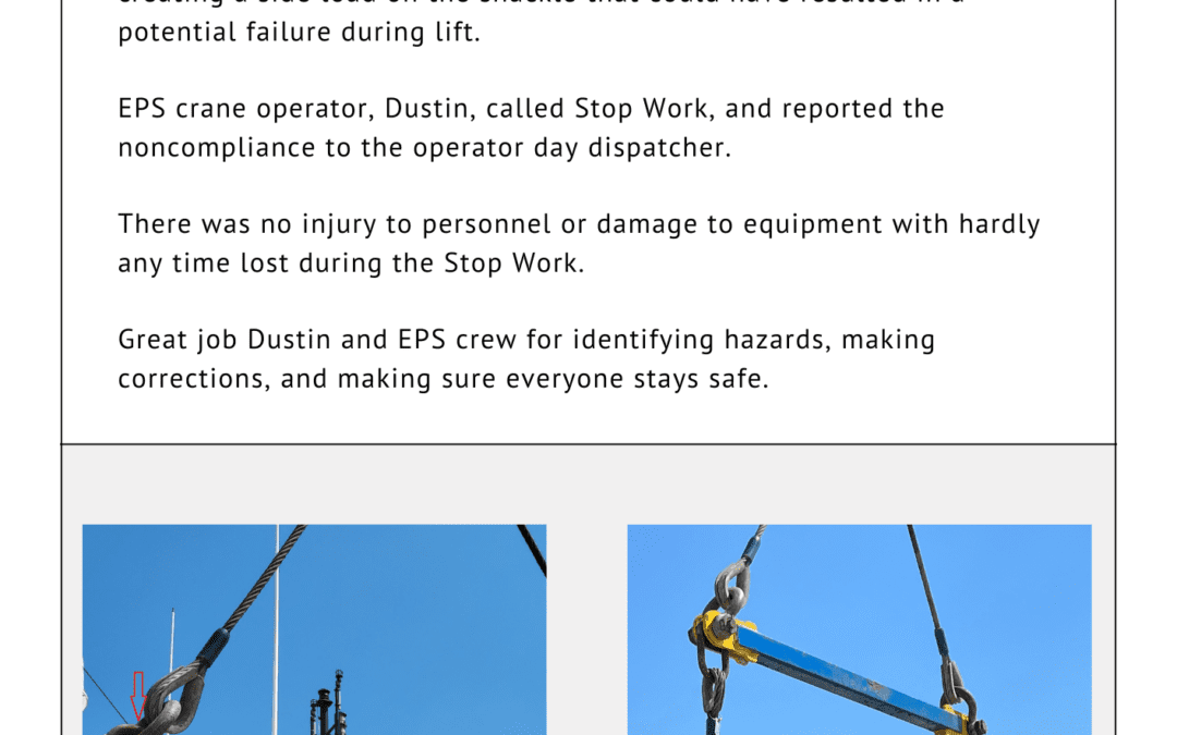 EPS Crane Operator Recognizes Potential Safety Hazard
